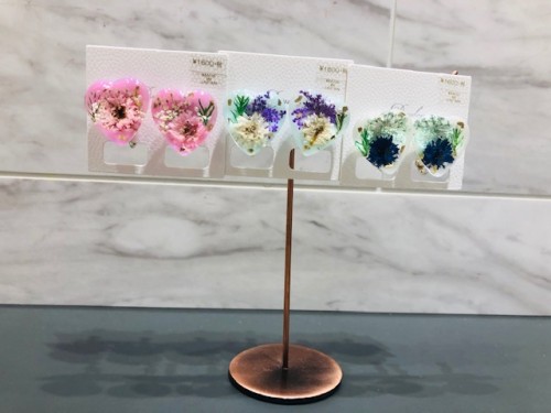 イヤリング押し花